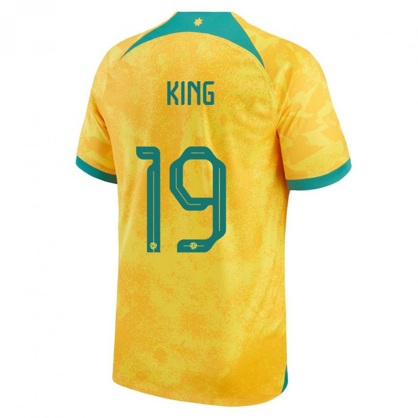 Enfant Maillot Australie Joel King #19 Doré Tenues Domicile 22-24 T-shirt Suisse