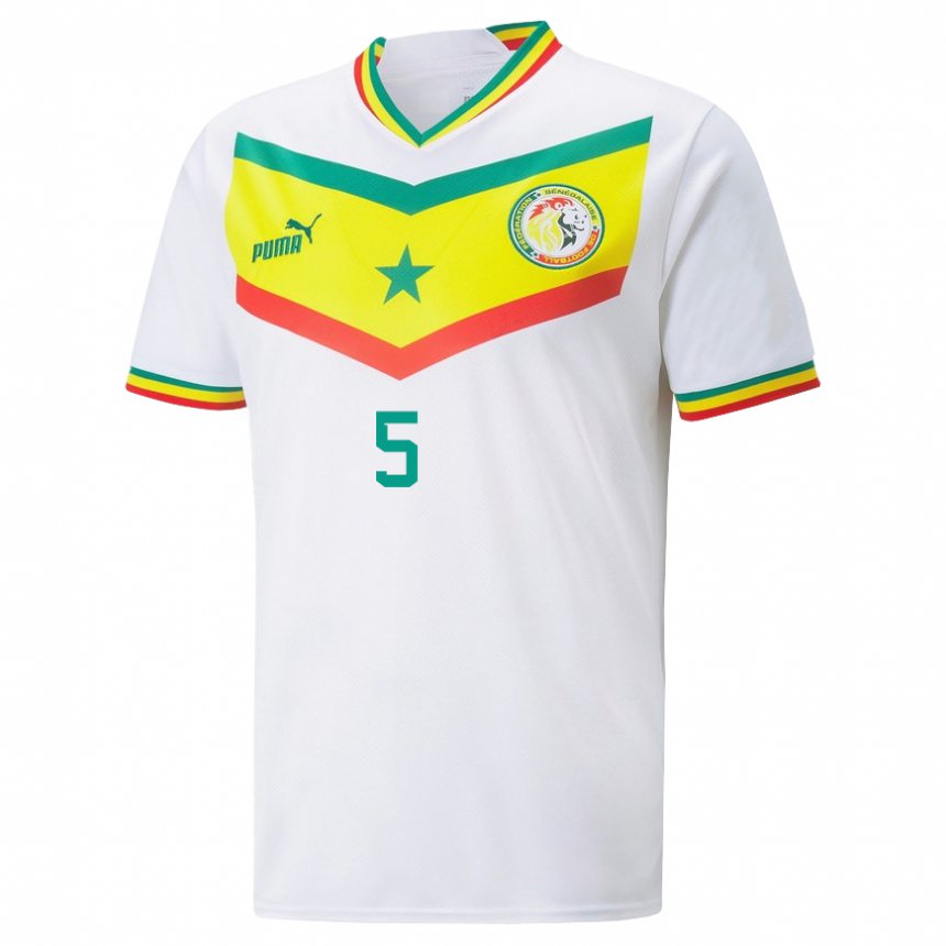 Kinder Senegalesische Idrissa Gueye #5 Weiß Heimtrikot Trikot 22-24 T-shirt Schweiz