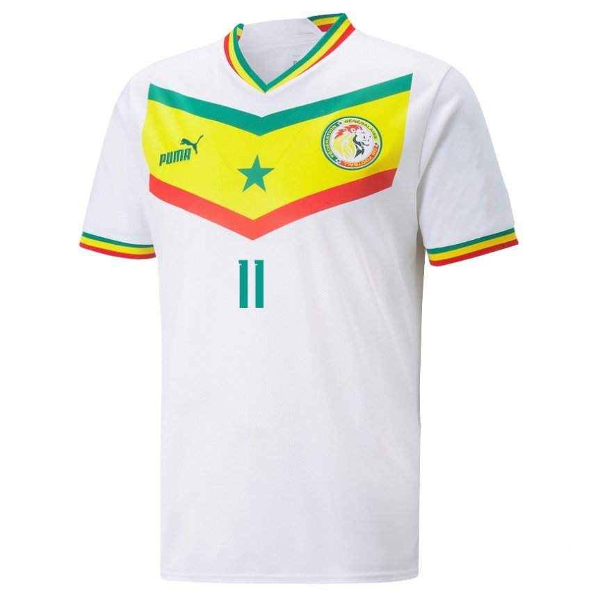 Enfant Maillot Sénégal Pathe Ciss #11 Blanc Tenues Domicile 22-24 T-shirt Suisse
