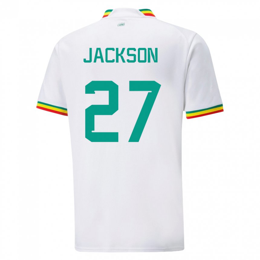 Enfant Maillot Sénégal Nicolas Jackson #27 Blanc Tenues Domicile 22-24 T-shirt Suisse