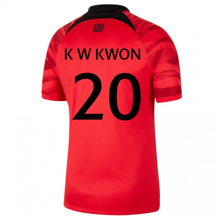 Enfant Maillot Corée Du Sud Kyung-won Kwon #20 Rouge Noir Tenues Domicile 22-24 T-shirt Suisse