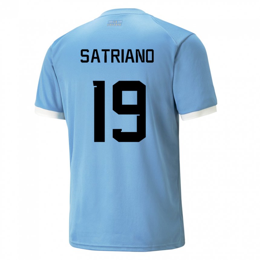 Enfant Maillot Uruguay Martin Satriano #19 Bleue Tenues Domicile 22-24 T-shirt Suisse