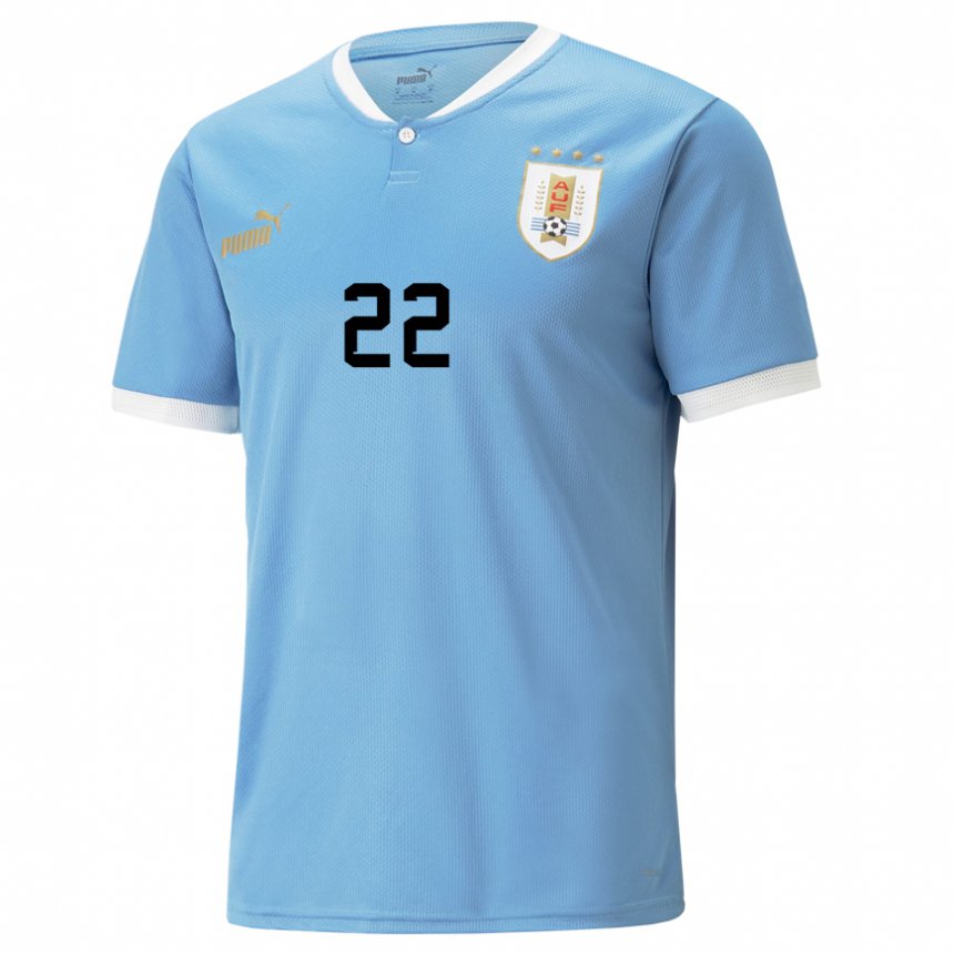 Enfant Maillot Uruguay Martin Caceres #22 Bleue Tenues Domicile 22-24 T-shirt Suisse