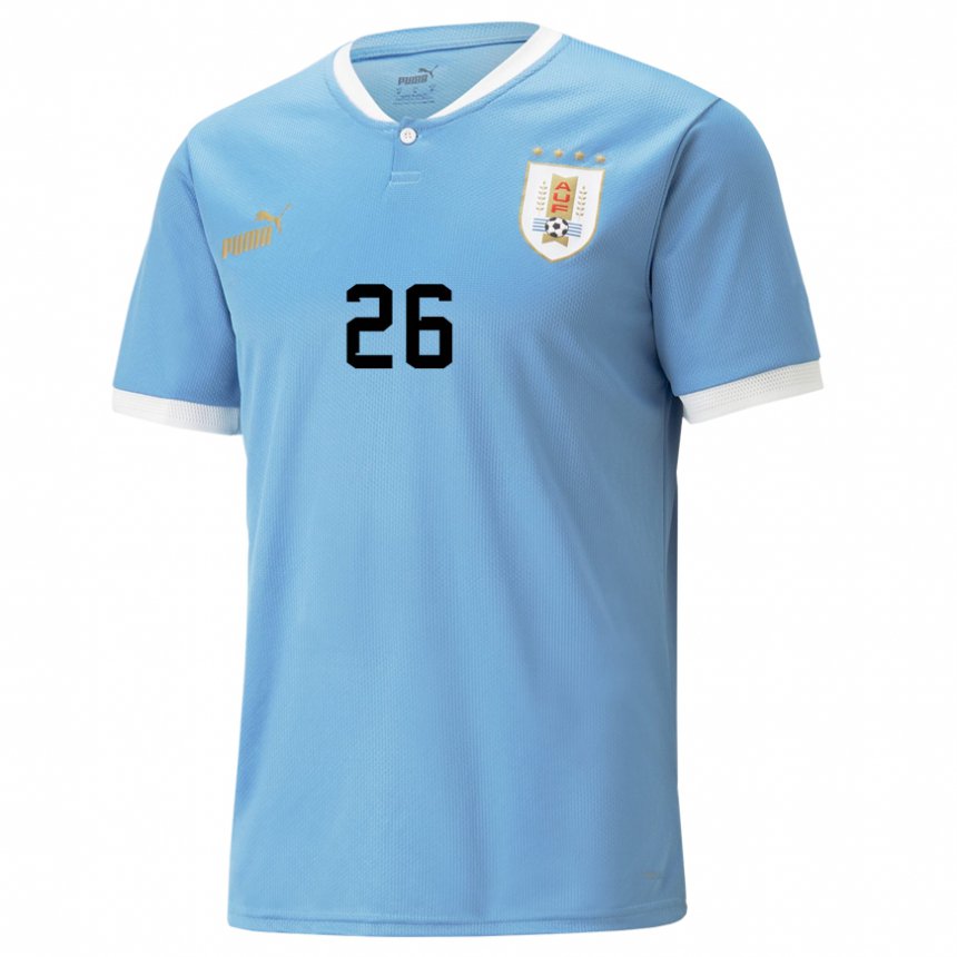 Kinder Uruguayische Leandro Cabrera #26 Blau Heimtrikot Trikot 22-24 T-shirt Schweiz