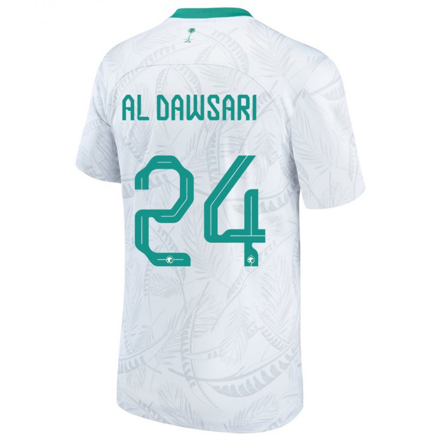 Enfant Maillot Arabie Saoudite Nasser Al Dawsari #24 Blanc Tenues Domicile 22-24 T-shirt Suisse