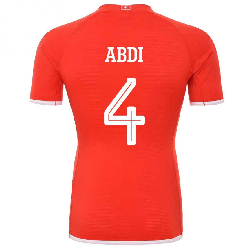 Kinder Tunesische Ali Abdi #4 Rot Heimtrikot Trikot 22-24 T-shirt Schweiz