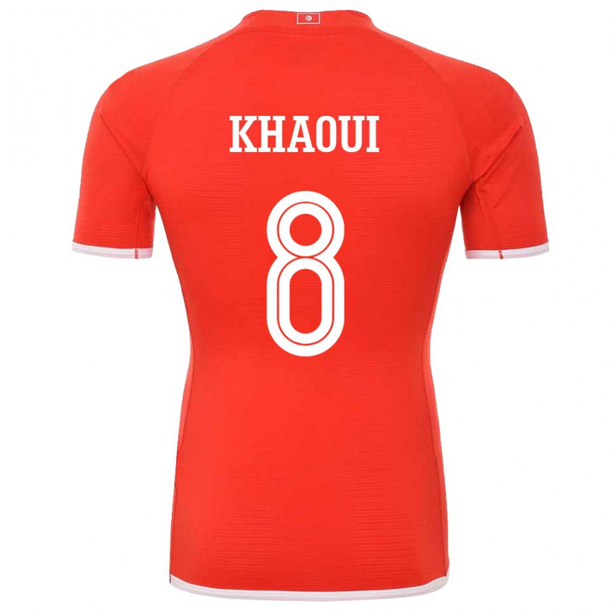 Kinder Tunesische Saif Eddine Khaoui #8 Rot Heimtrikot Trikot 22-24 T-shirt Schweiz