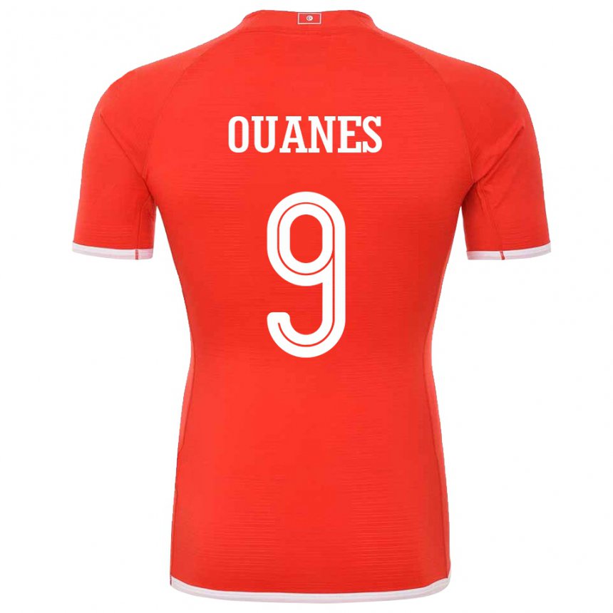 Enfant Maillot Tunisie Mortadha Ben Ouanes #9 Rouge Tenues Domicile 22-24 T-shirt Suisse