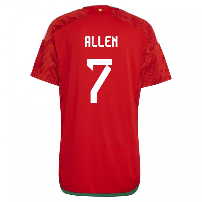 Kinder Walisische Joe Allen #7 Rot Heimtrikot Trikot 22-24 T-shirt Schweiz