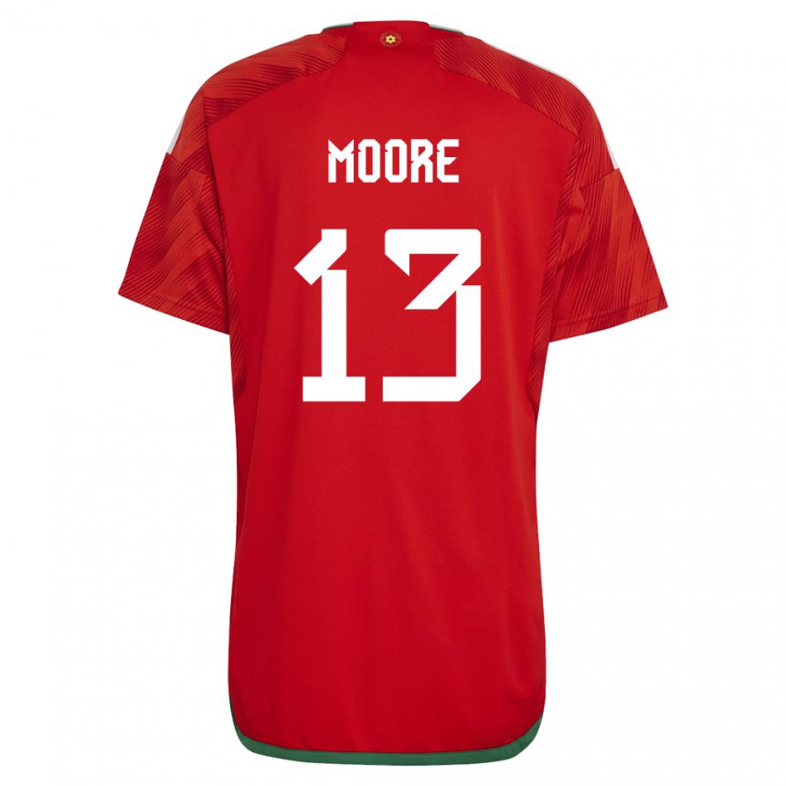 Kinder Walisische Kieffer Moore #13 Rot Heimtrikot Trikot 22-24 T-shirt Schweiz