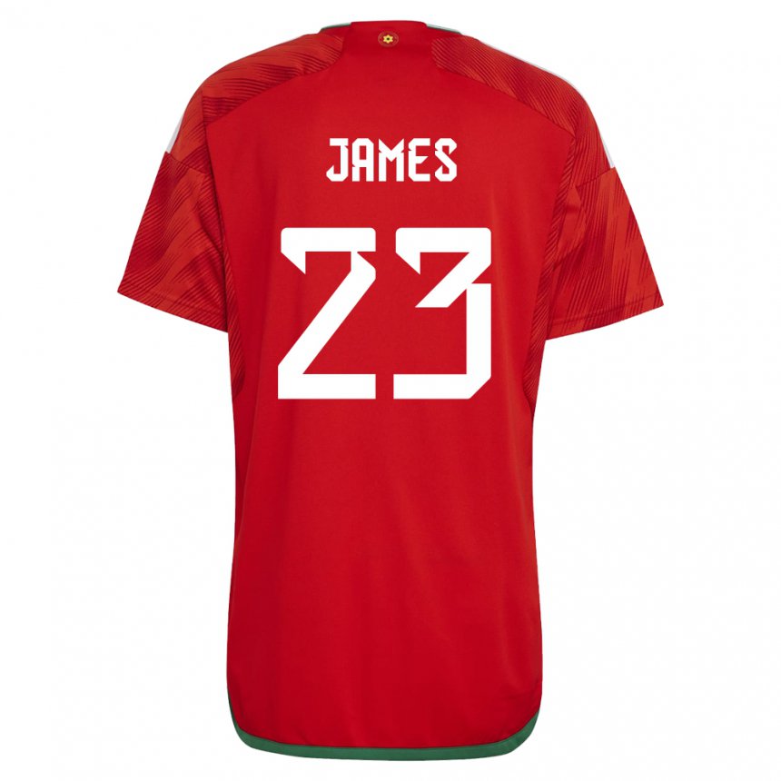 Kinder Walisische Jordan James #23 Rot Heimtrikot Trikot 22-24 T-shirt Schweiz