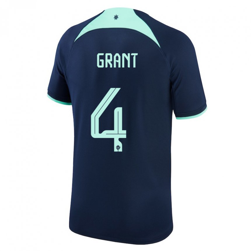 Enfant Maillot Australie Rhyan Grant #4 Bleu Foncé Tenues Extérieur 22-24 T-shirt Suisse