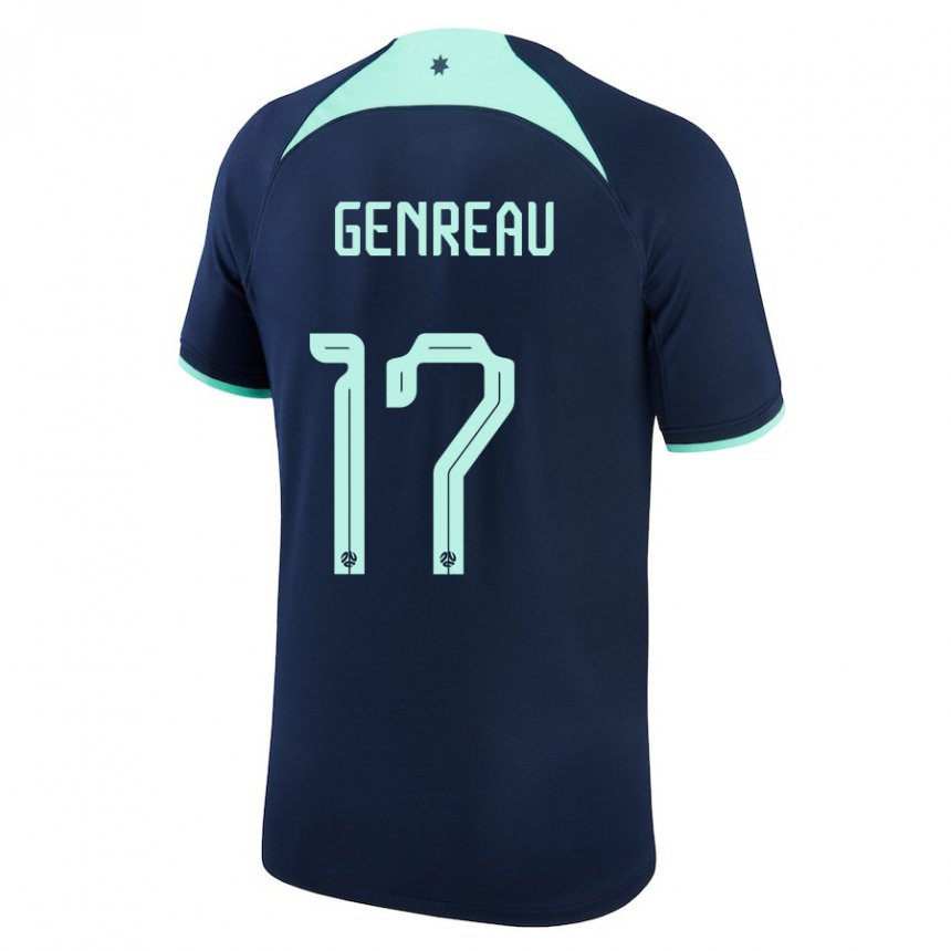 Enfant Maillot Australie Denis Genreau #17 Bleu Foncé Tenues Extérieur 22-24 T-shirt Suisse