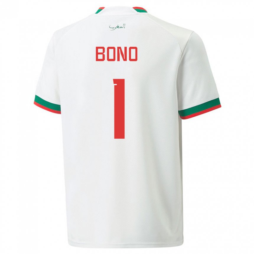 Enfant Maillot Maroc Bono #1 Blanc Tenues Extérieur 22-24 T-shirt Suisse