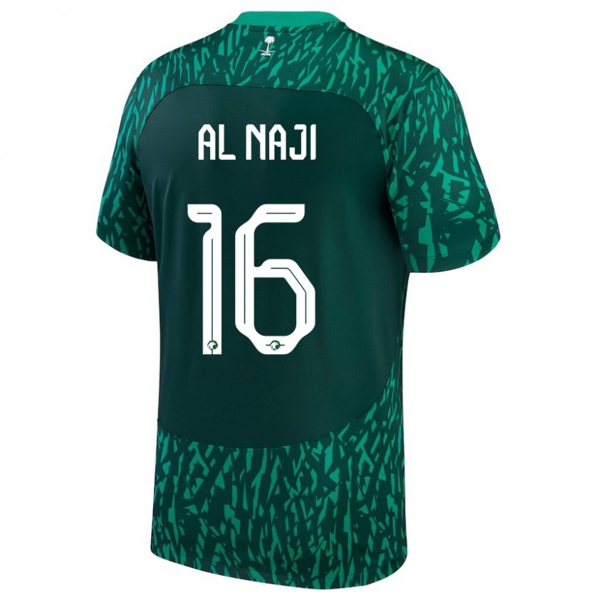 Enfant Maillot Arabie Saoudite Sami Al Naji #16 Vert Foncé Tenues Extérieur 22-24 T-shirt Suisse