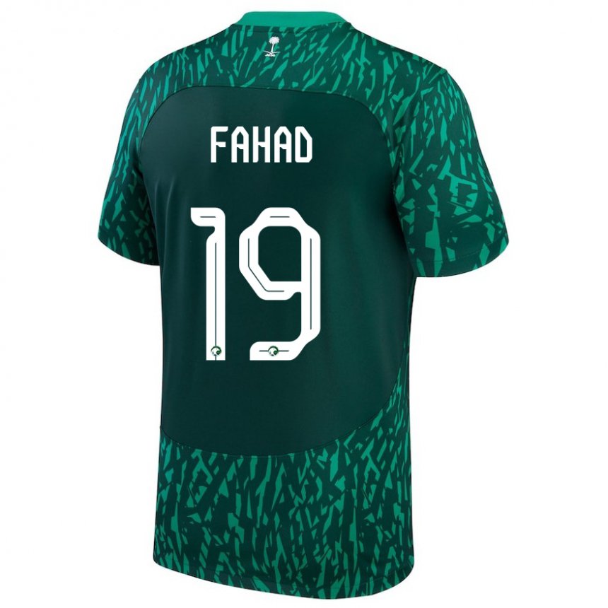Kinder Saudi-arabische Fahad Al Muwallad #19 Dunkelgrün Auswärtstrikot Trikot 22-24 T-shirt Schweiz