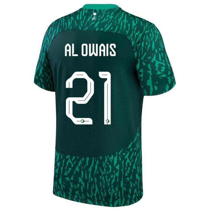 Kinder Saudi-arabische Mohammed Al Owais #21 Dunkelgrün Auswärtstrikot Trikot 22-24 T-shirt Schweiz