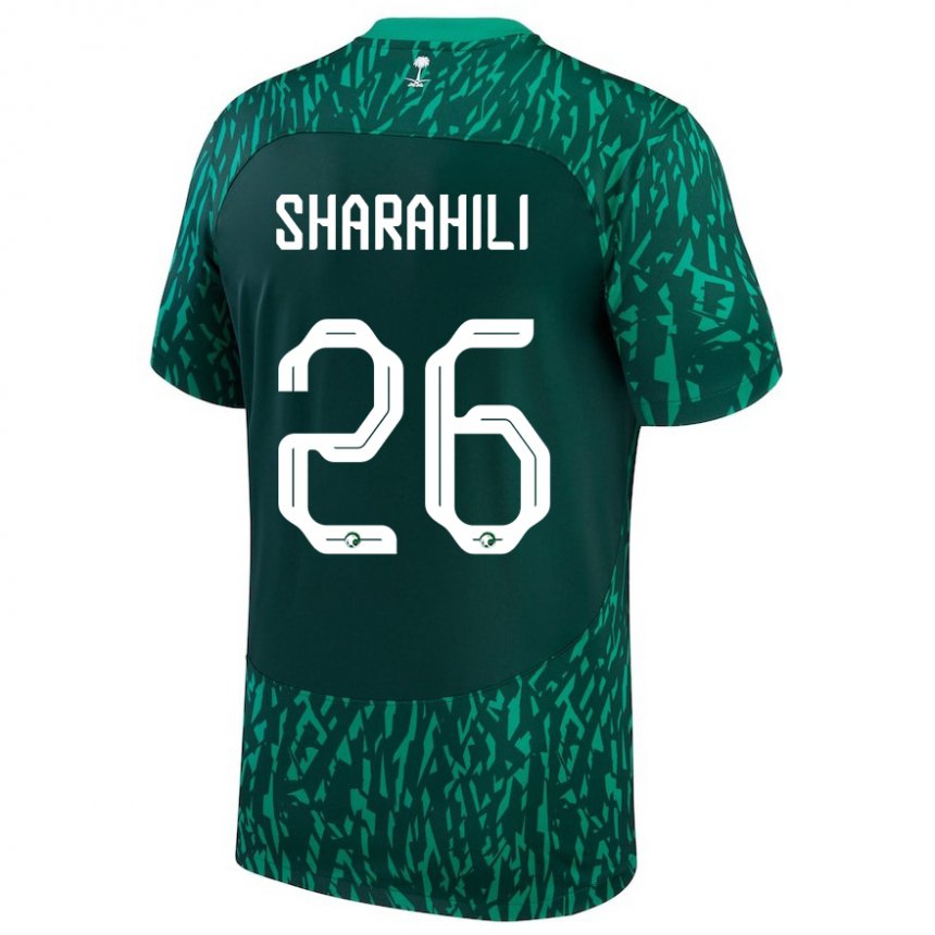 Enfant Maillot Arabie Saoudite Riyadh Sharahili #26 Vert Foncé Tenues Extérieur 22-24 T-shirt Suisse