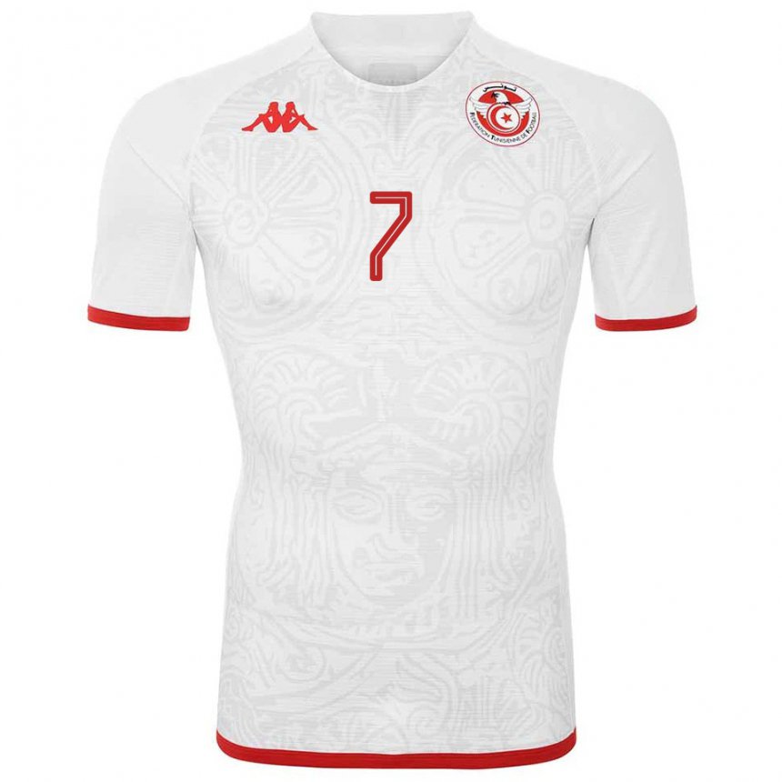 Enfant Maillot Tunisie Youssef M Sakni #7 Blanc Tenues Extérieur 22-24 T-shirt Suisse