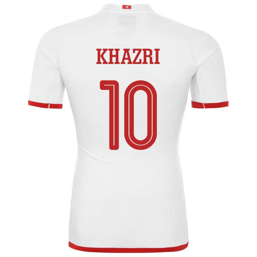 Kinder Tunesische Wahbi Khazri #10 Weiß Auswärtstrikot Trikot 22-24 T-shirt Schweiz