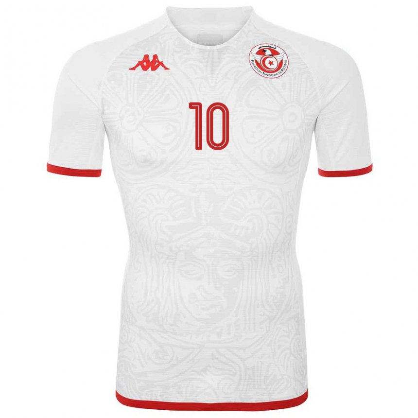 Kinder Tunesische Wahbi Khazri #10 Weiß Auswärtstrikot Trikot 22-24 T-shirt Schweiz