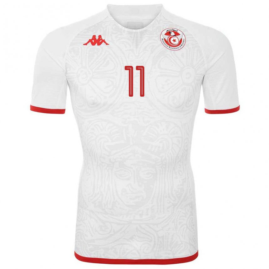 Enfant Maillot Tunisie Taha Yassine Khenissi #11 Blanc Tenues Extérieur 22-24 T-shirt Suisse