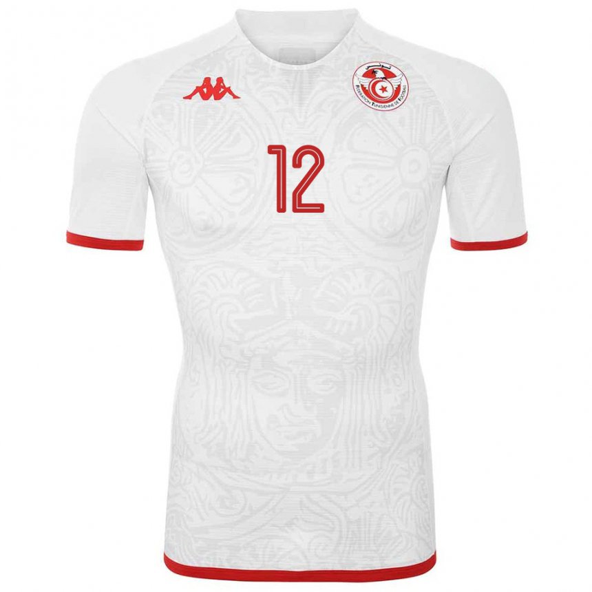 Kinder Tunesische Ali Maaloul #12 Weiß Auswärtstrikot Trikot 22-24 T-shirt Schweiz