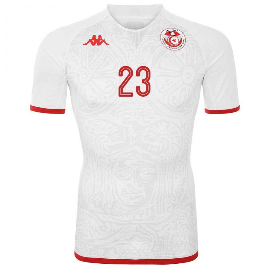 Enfant Maillot Tunisie Naim Sliti #23 Blanc Tenues Extérieur 22-24 T-shirt Suisse