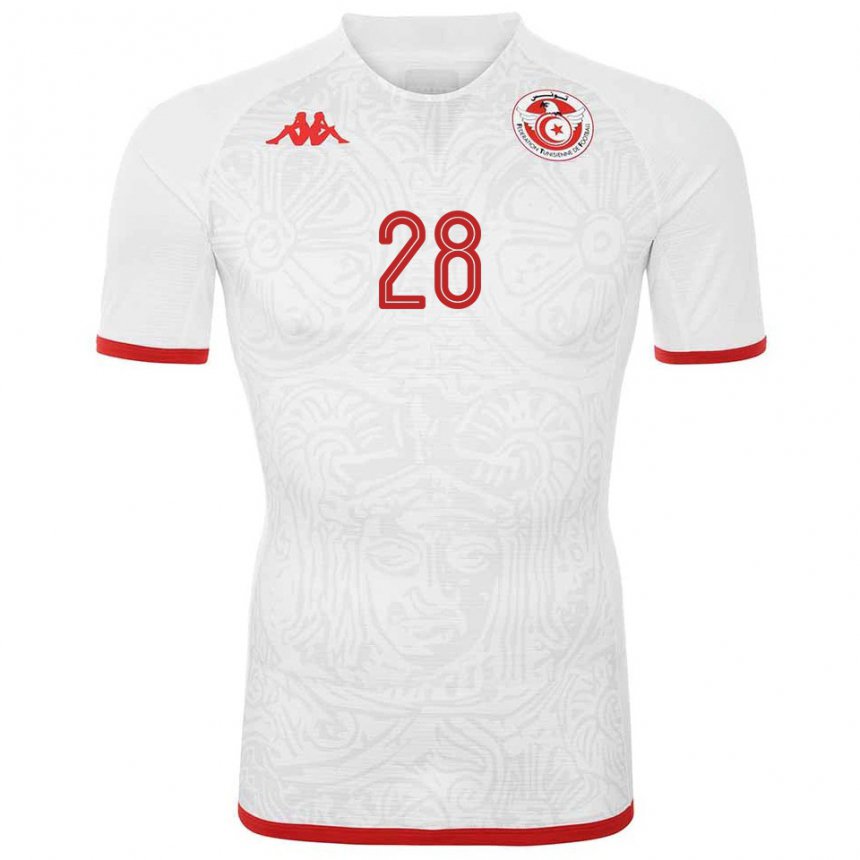 Kinder Tunesische Aissa Laidouni #28 Weiß Auswärtstrikot Trikot 22-24 T-shirt Schweiz