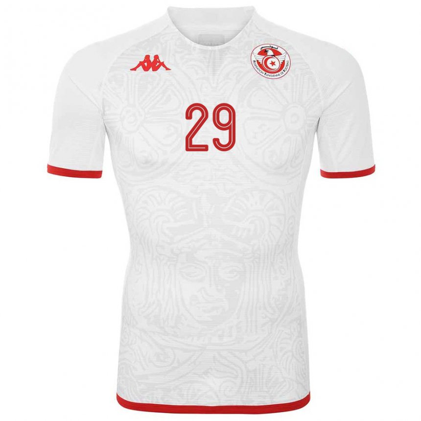 Enfant Maillot Tunisie Sayfallah Ltaief #29 Blanc Tenues Extérieur 22-24 T-shirt Suisse