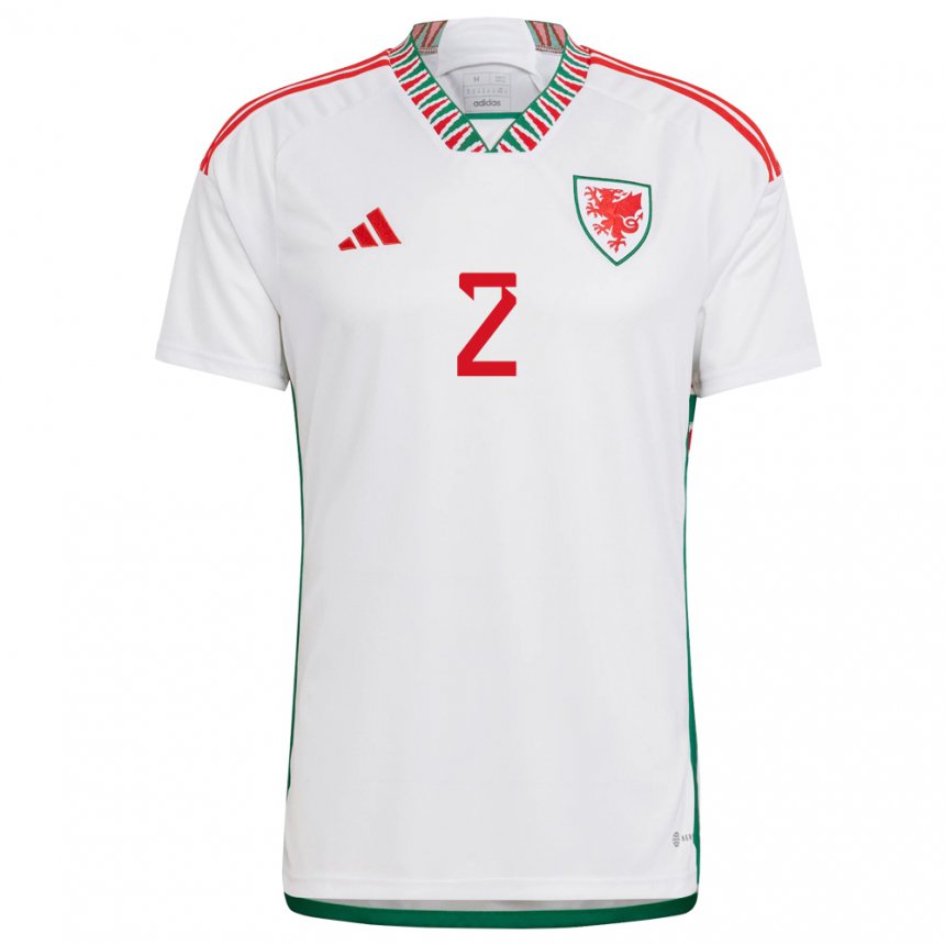 Kinder Walisische Chris Gunter #2 Weiß Auswärtstrikot Trikot 22-24 T-shirt Schweiz