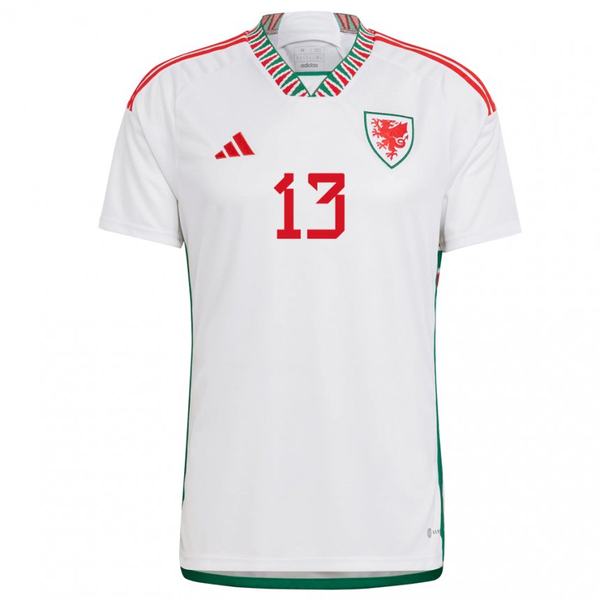 Kinder Walisische Kieffer Moore #13 Weiß Auswärtstrikot Trikot 22-24 T-shirt Schweiz