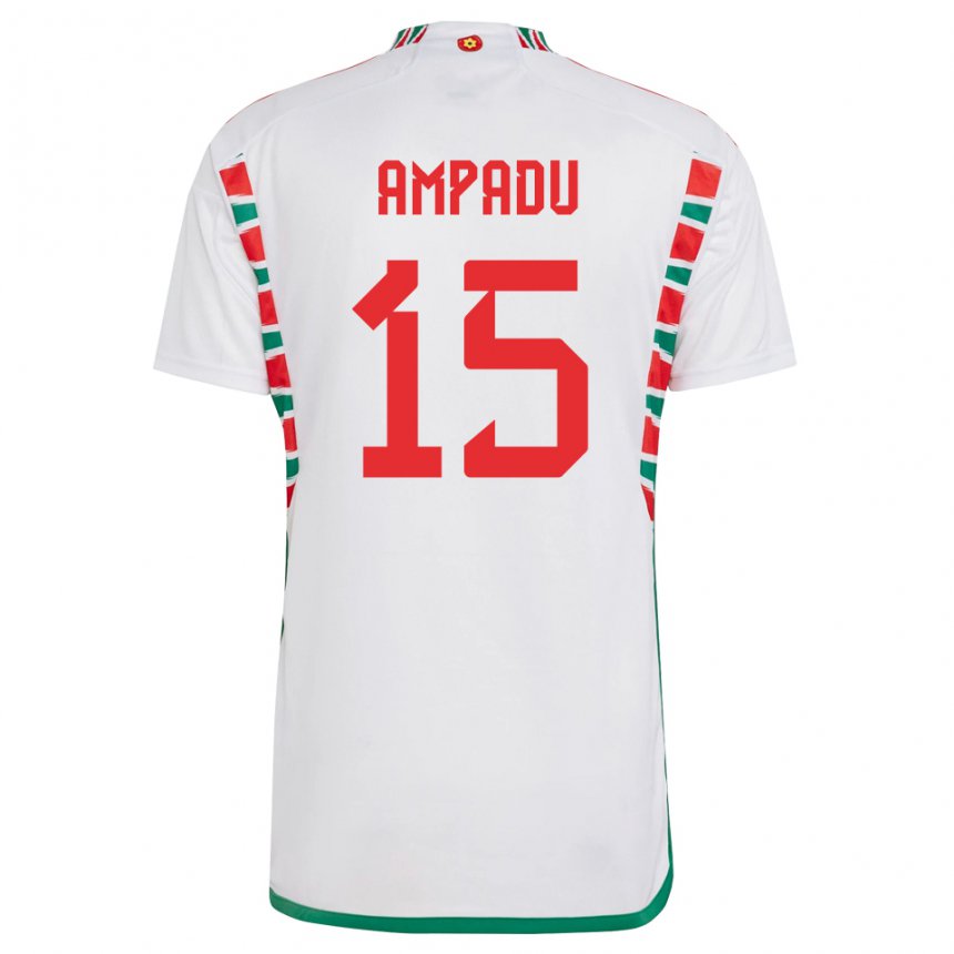 Kinder Walisische Ethan Ampadu #15 Weiß Auswärtstrikot Trikot 22-24 T-shirt Schweiz