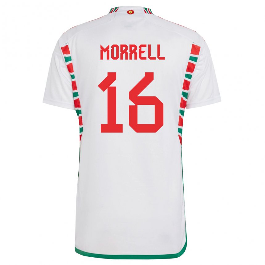 Kinder Walisische Joe Morrell #16 Weiß Auswärtstrikot Trikot 22-24 T-shirt Schweiz