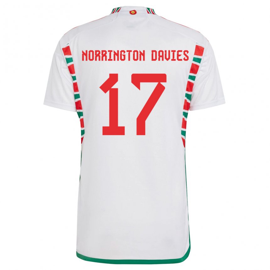 Kinder Walisische Rhys Norrington Davies #17 Weiß Auswärtstrikot Trikot 22-24 T-shirt Schweiz