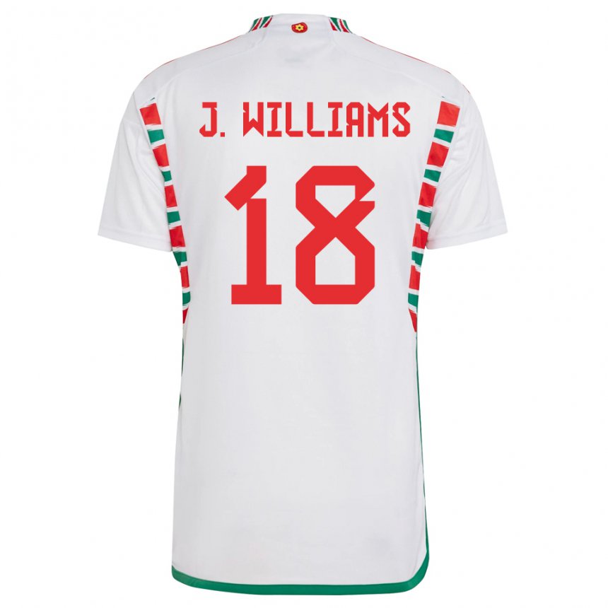 Kinder Walisische Jonathan Williams #18 Weiß Auswärtstrikot Trikot 22-24 T-shirt Schweiz