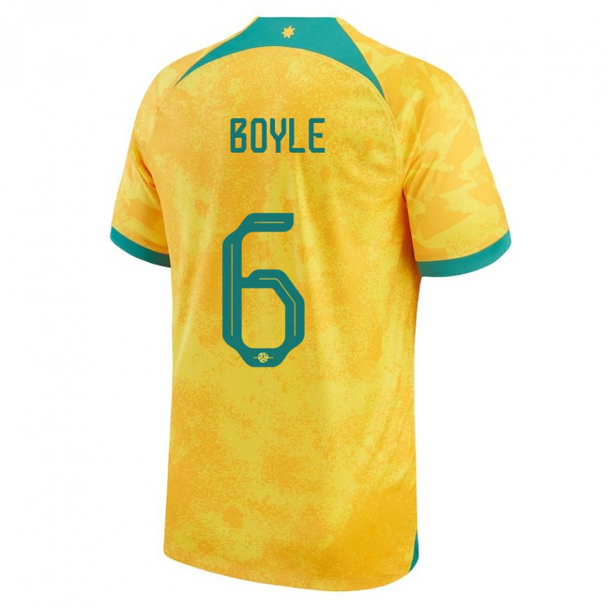 Herren Australische Martin Boyle #6 Gold Heimtrikot Trikot 22-24 T-shirt Schweiz