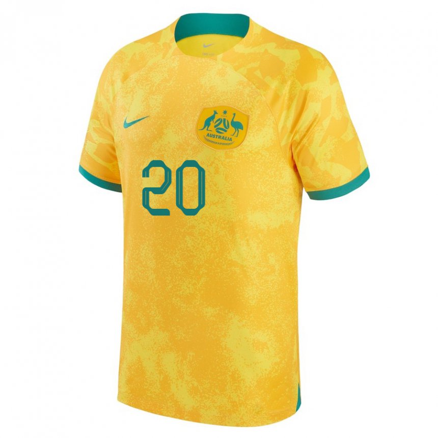 Homme Maillot Australie Trent Sainsbury #20 Doré Tenues Domicile 22-24 T-shirt Suisse