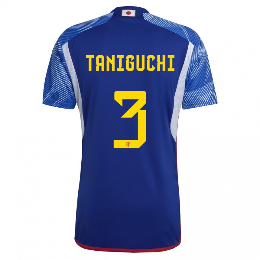 Herren Japanische Shogo Taniguchi #3 Königsblau Heimtrikot Trikot 22-24 T-shirt Schweiz