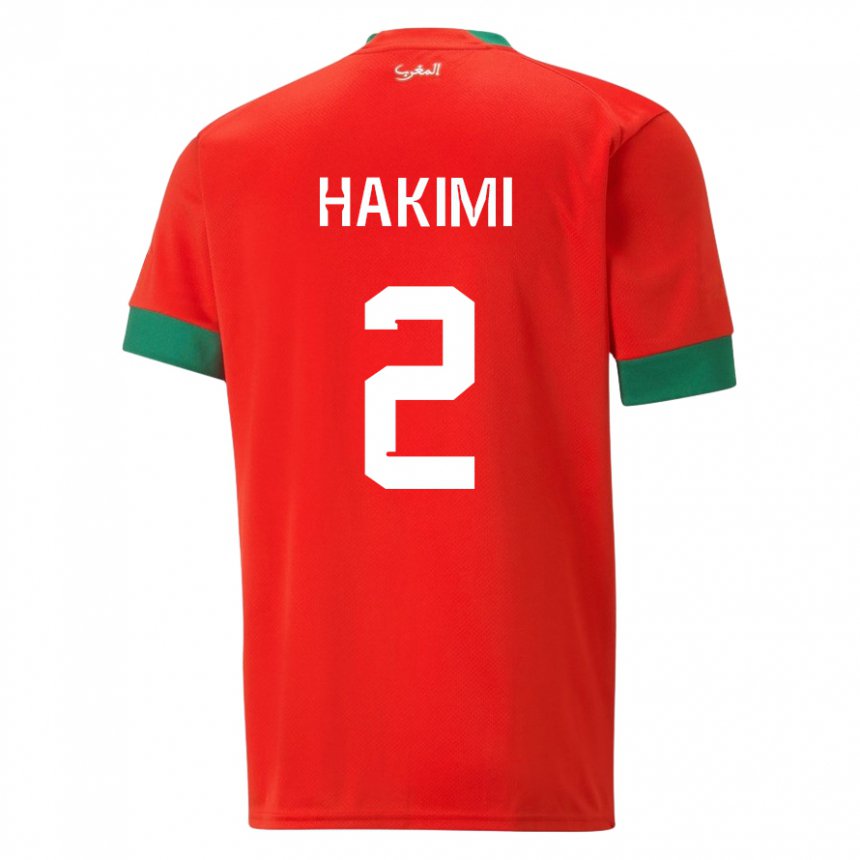Herren Marokkanische Achraf Hakimi #2 Rot Heimtrikot Trikot 22-24 T-shirt Schweiz