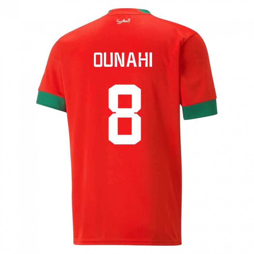 Herren Marokkanische Azzeddine Ounahi #8 Rot Heimtrikot Trikot 22-24 T-shirt Schweiz