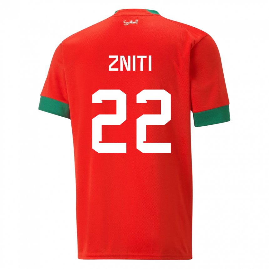 Herren Marokkanische Anas Zniti #22 Rot Heimtrikot Trikot 22-24 T-shirt Schweiz