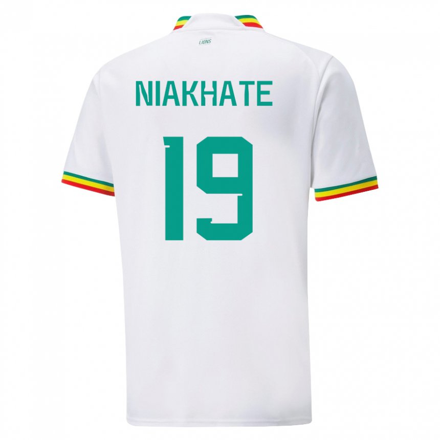 Homme Maillot Sénégal Moussa Niakhate #19 Blanc Tenues Domicile 22-24 T-shirt Suisse