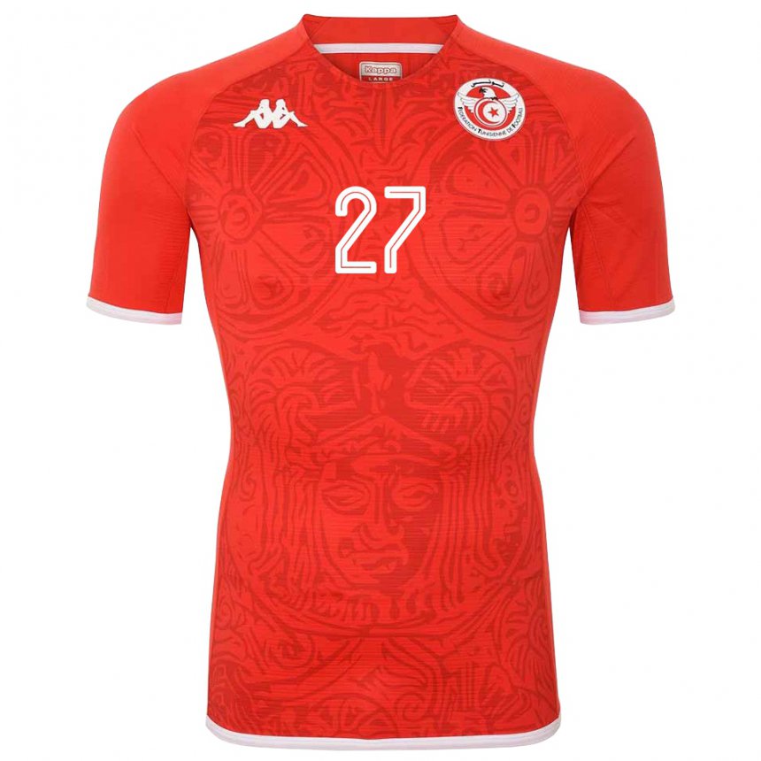 Homme Maillot Tunisie Issam Jebali #27 Rouge Tenues Domicile 22-24 T-shirt Suisse