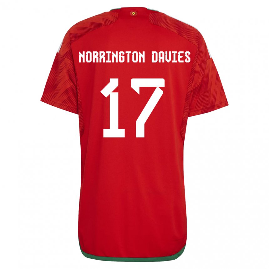 Herren Walisische Rhys Norrington Davies #17 Rot Heimtrikot Trikot 22-24 T-shirt Schweiz