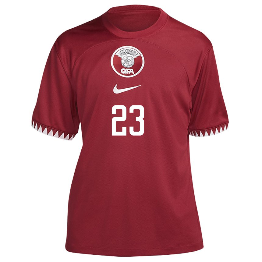 Herren Katarische Assim Madibo #23 Kastanienbraun Heimtrikot Trikot 22-24 T-shirt Schweiz