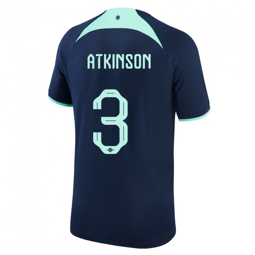 Herren Australische Nathaniel Atkinson #3 Dunkelblau Auswärtstrikot Trikot 22-24 T-shirt Schweiz
