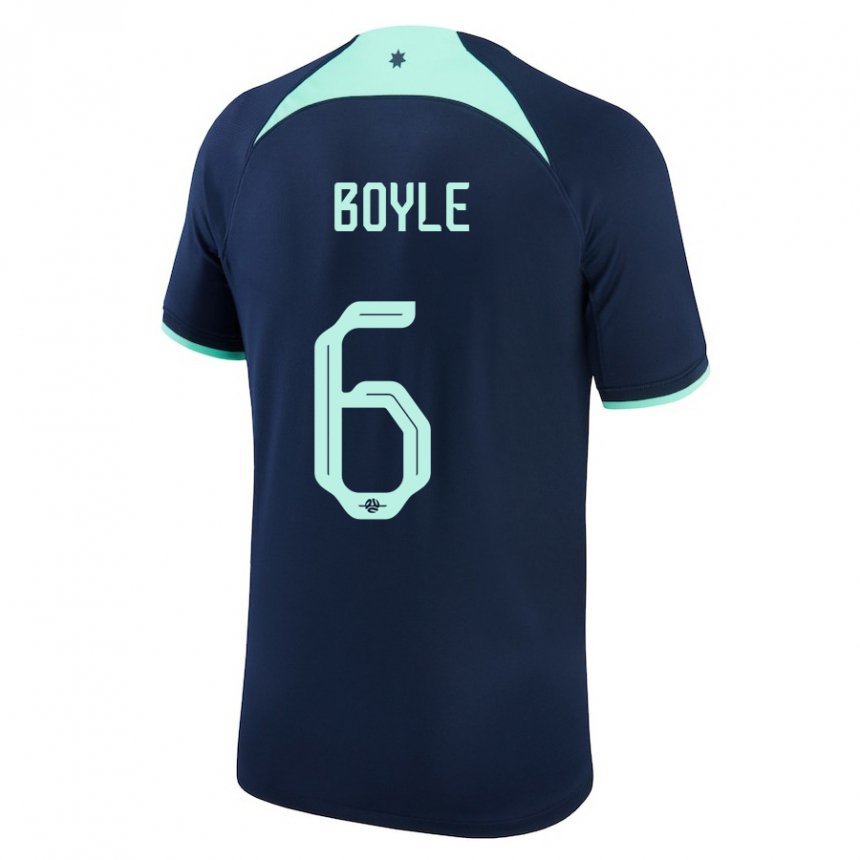 Homme Maillot Australie Martin Boyle #6 Bleu Foncé Tenues Extérieur 22-24 T-shirt Suisse