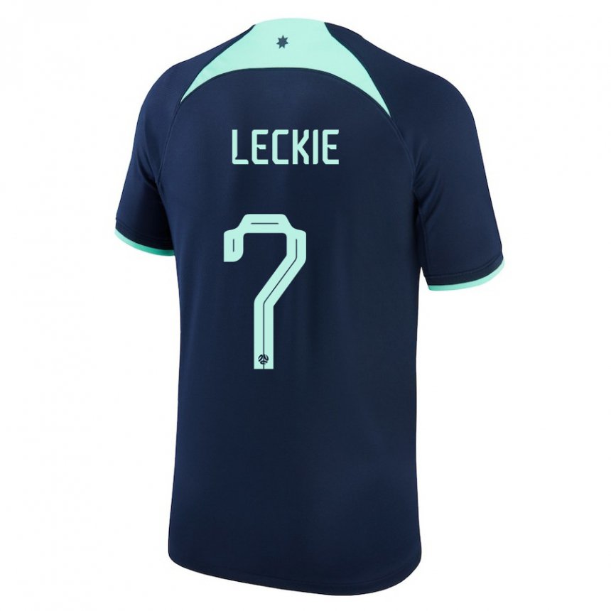 Herren Australische Mathew Leckie #7 Dunkelblau Auswärtstrikot Trikot 22-24 T-shirt Schweiz