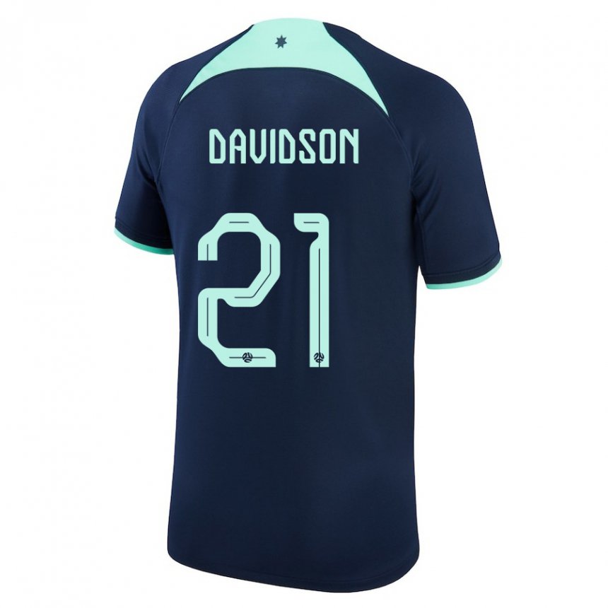 Herren Australische Jason Davidson #21 Dunkelblau Auswärtstrikot Trikot 22-24 T-shirt Schweiz